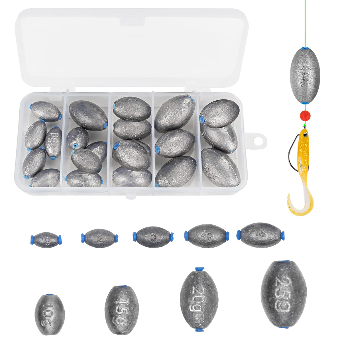 Fishing Rod Guide Replacement - Egg Fishing Sinkers Weights Assortment Lead
